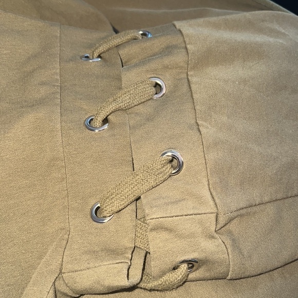 Lumiere / Urban Outfitters olive/military green detachable lace up sleeves top M - Picture 6 of 9
